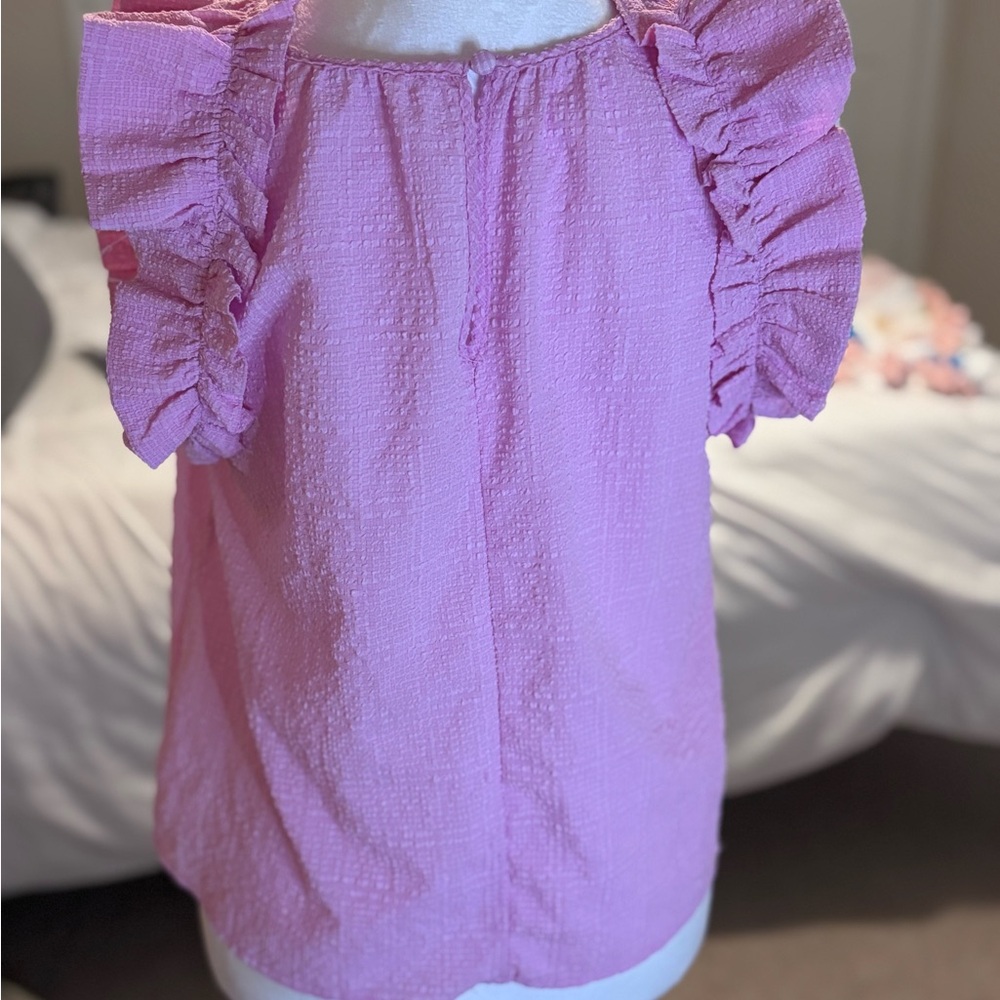 Pink Ruffled Relaxed Blouse - Picture 4 of 7
